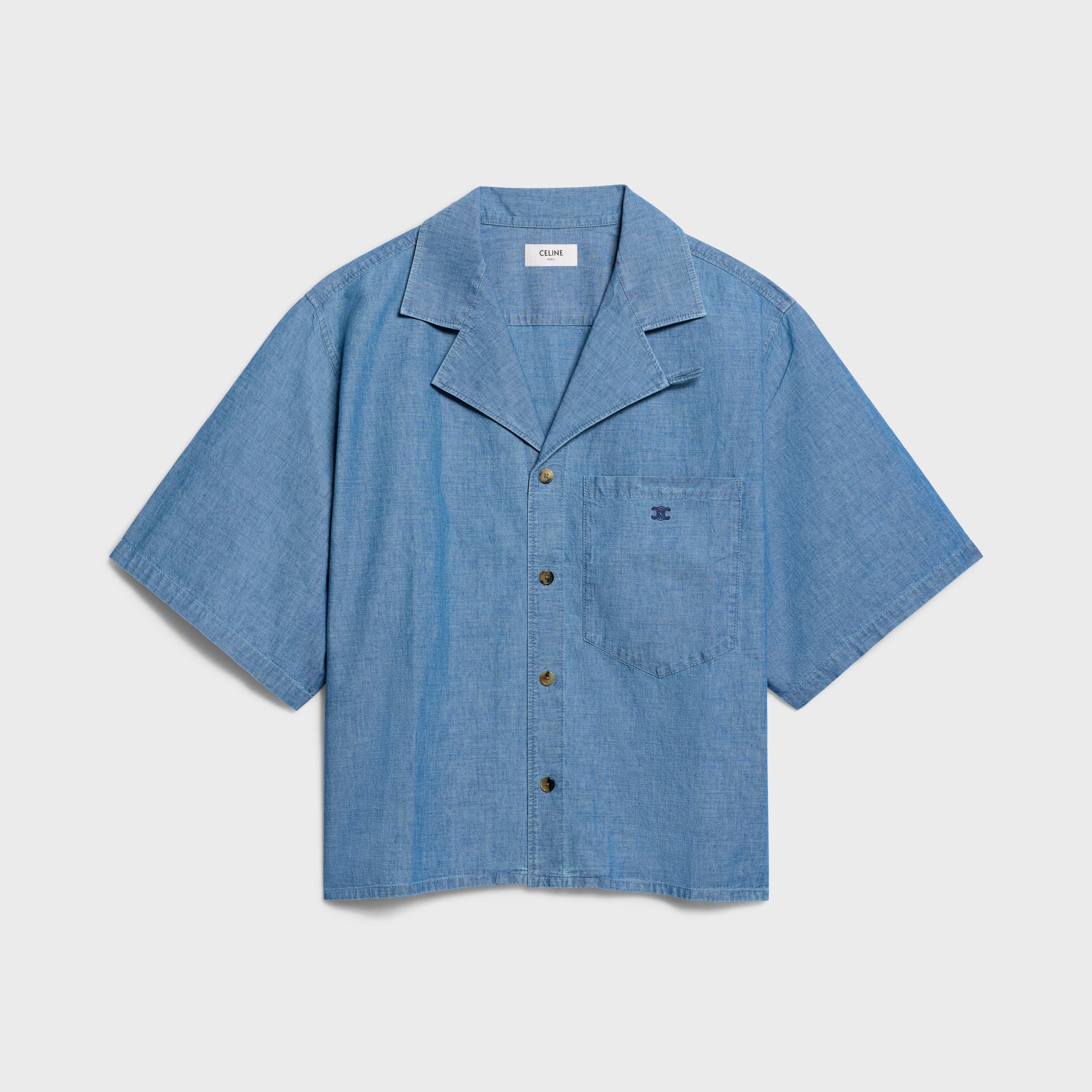 scout shirt IN cotton denim - STONE BIO WASH | CELINE